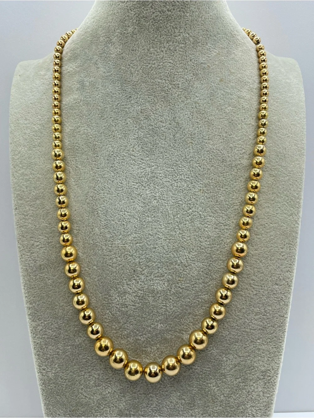 Vintage Napier Gold Tone Graduated Beaded Necklace Statement Classic